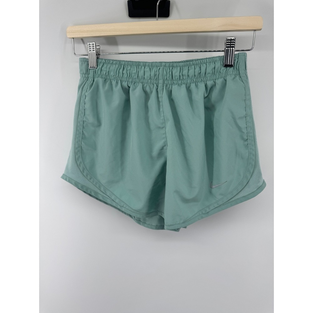 Nike Dri-FIT Tempo Running Shorts Women Small Sage Green Mesh Panel Athletic